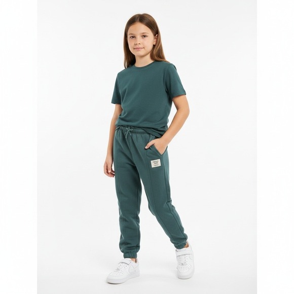 Zara Pants - ZARA Kids Joggers 7–8 Green Sweatpants NWT Elastic Waist unisex cotton blend